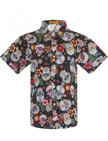 Midnight Skulls Luxury Alternative Boys Shirt
