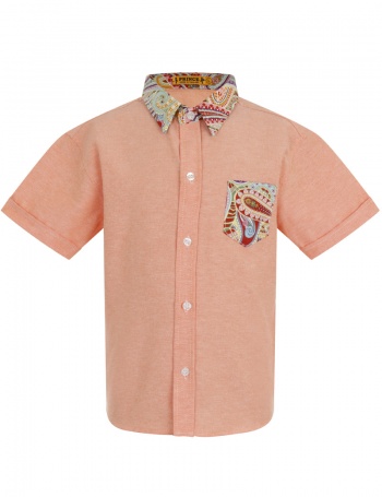 Orange Paisley Luxury Boys Shirt