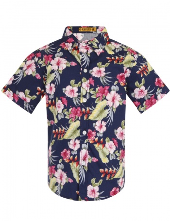 Royal Floral Navy Luxury Boys Shirt